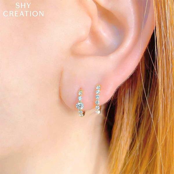 Shy Creation Diamond Huggie Earrings - SC55021642