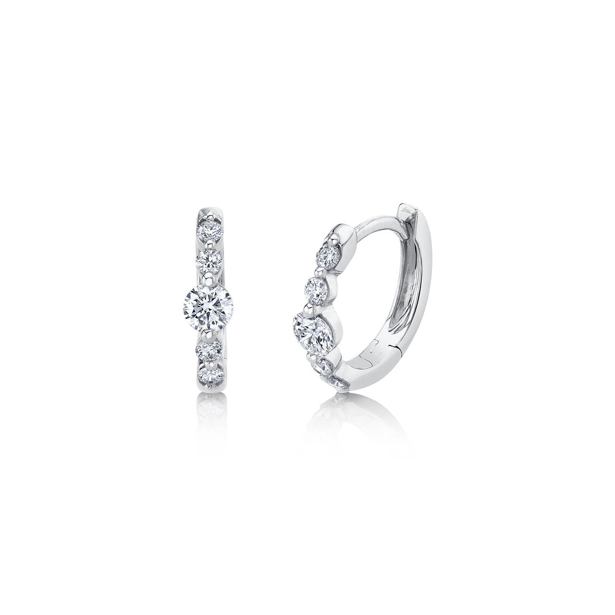Shy Creation Diamond Huggie Earrings - SC55021757