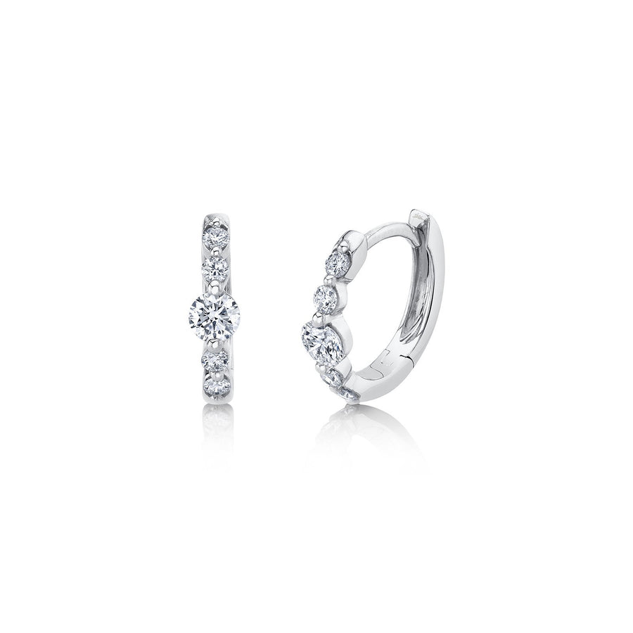 Shy Creation Diamond Huggie Earrings - SC55021757