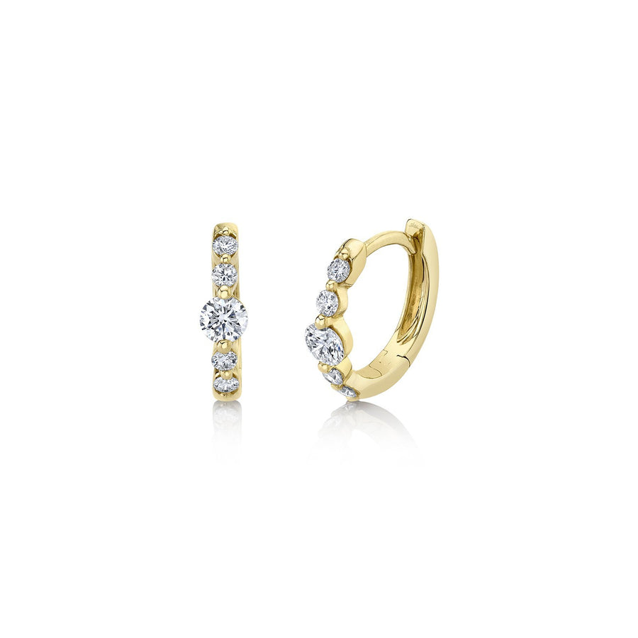 Shy Creation Diamond Huggie Earrings - SC55021758