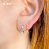 Shy Creation Diamond Huggie Earrings-Shy Creation Diamond Huggie Earrings - SC55021759 - Shy Creation Diamond Huggie Earrings in 14 karat rose gold.
