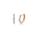 Shy Creation Diamond Huggie Earrings - SC55021759 - Shy Creation Diamond Huggie Earrings in 14 karat rose gold.