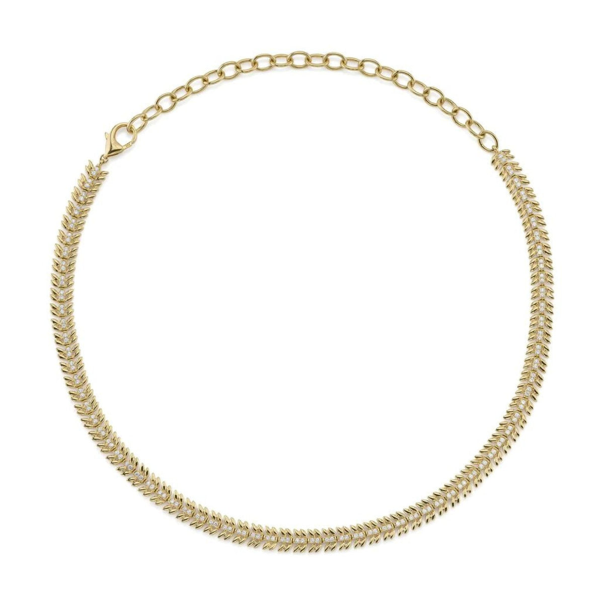 Shy Creation Diamond Laurel Wreath Necklace - SC55023418 - Shy Creation Diamond Laurel Wreath Necklace in 14 karat yellow gold with diamonds totaling 1.40 carats.