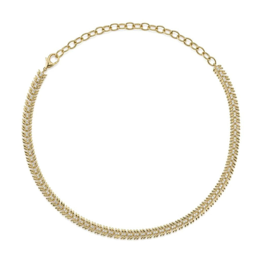 Shy Creation Diamond Laurel Wreath Necklace - SC55023418 - Shy Creation Diamond Laurel Wreath Necklace in 14 karat yellow gold with diamonds totaling 1.40 carats.