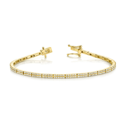 Shy Creation Diamond Line Bracelet-Shy Creation Diamond Line Bracelet - SC55008862 - Shy Creation Diamond Line Bracelet in 14 karat yellow gold with pave diamonds.