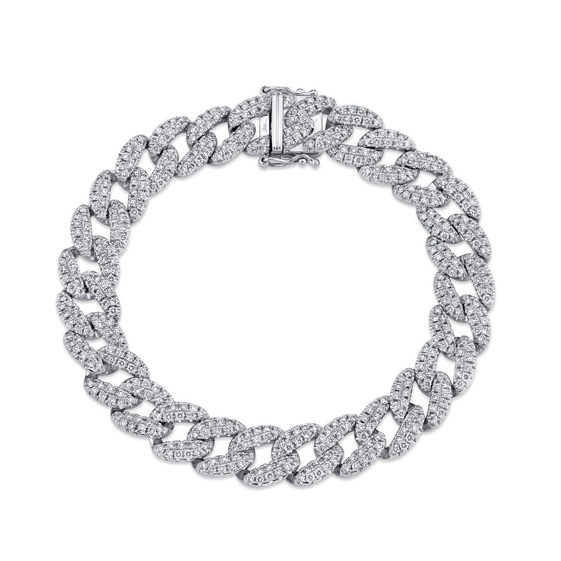 Shy Creation Diamond Pave Link Bracelet 4.36 CT-Shy Creation Diamond Link Bracelet - SC55010094
