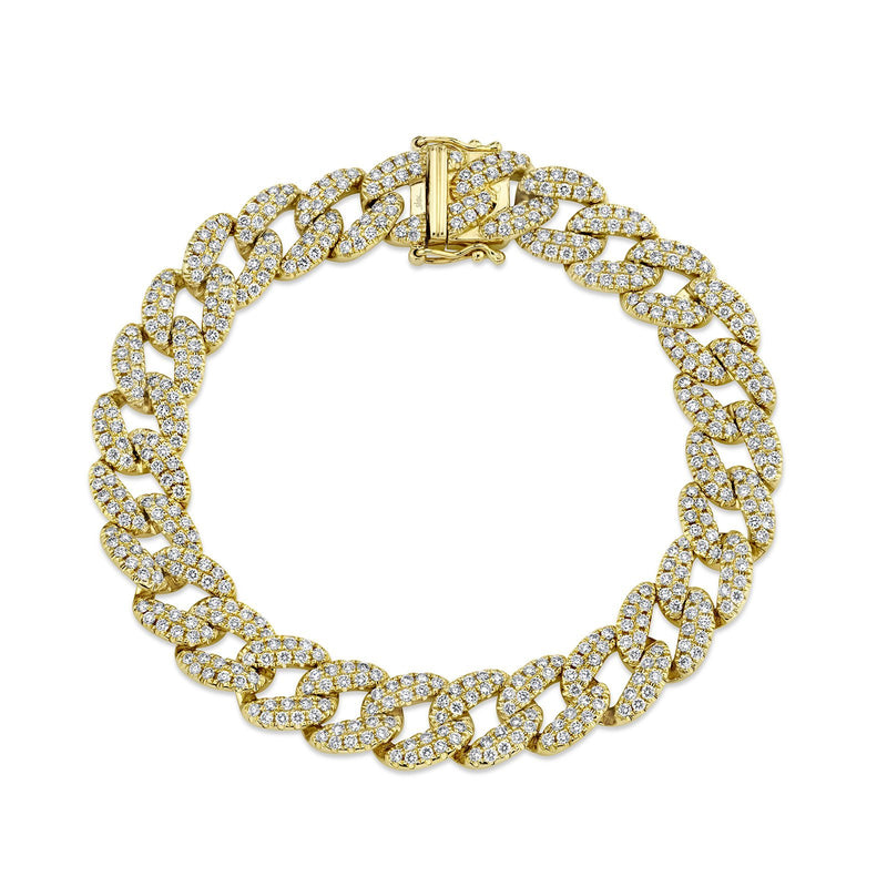 Shy Creation Diamond Pave Link Bracelet 4.36 CT-Shy Creation Diamond Link Bracelet - SC55010095