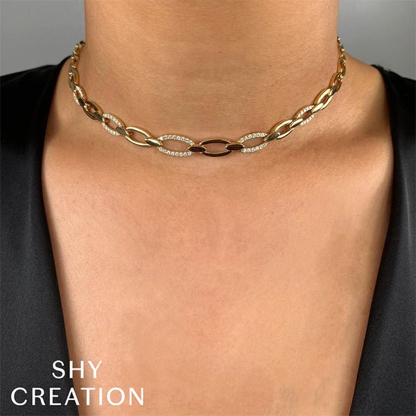 Shy Creation Diamond Link Necklace - SC55021038V2