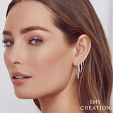 Shy Creation Diamond Marquise Hoop Earrings-Shy Creation Diamond Marquise Hoop Earrings - SC22005493