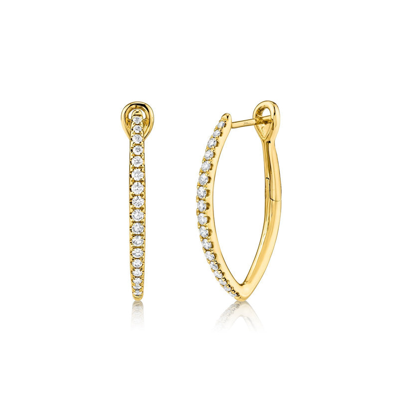 Shy Creation Diamond Marquise Hoop Earrings 0.35 CT-Shy Creation Diamond Marquise Hoop Earrings - SC22005494