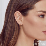 Shy Creation Diamond Marquise Hoop Earrings - SC22005494