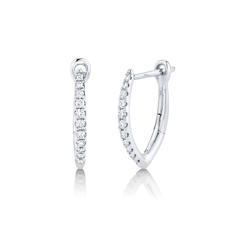 Shy Creation Diamond Marquise Huggie Earrings - SC22005490