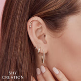 Shy Creation Diamond Mini Huggie Earrings 0.04 CT-Shy Creation Diamond Mini Huggie Earrings - SC22004026V3