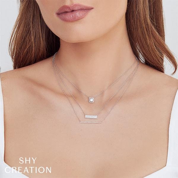 Shy Creation Diamond Pave Necklace 0.25 CT - SC55001719V4