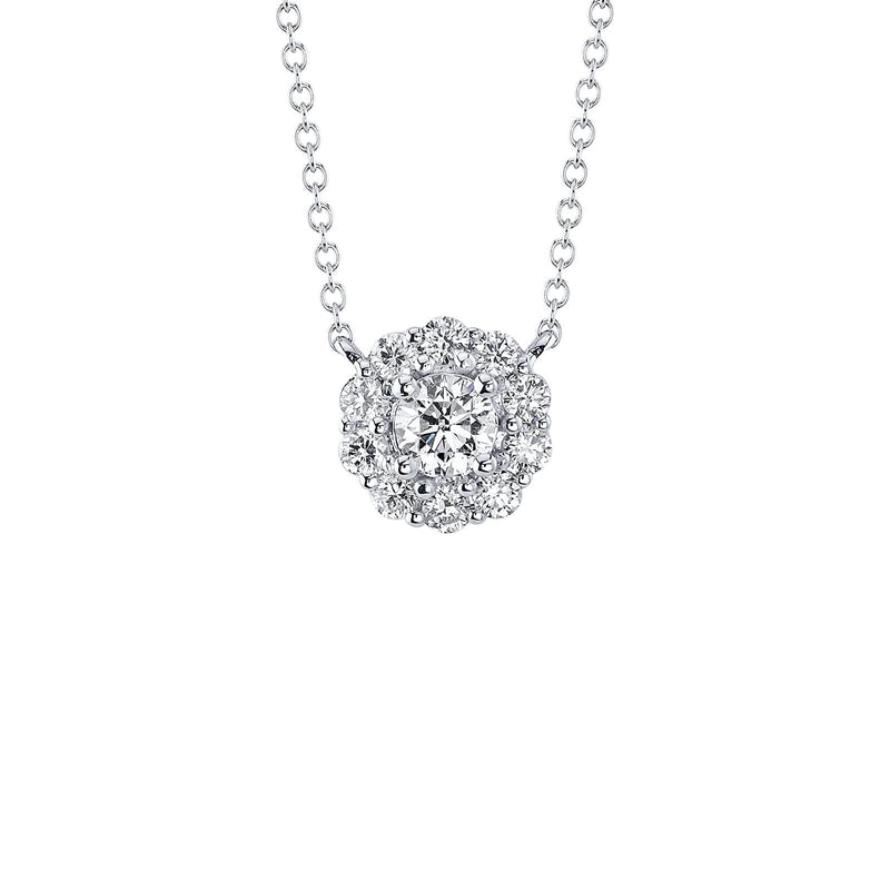 Shy Creation Diamond Necklace 0.42 CT-Shy Creation Diamond Necklace in 14 karat white gold with diamonds.