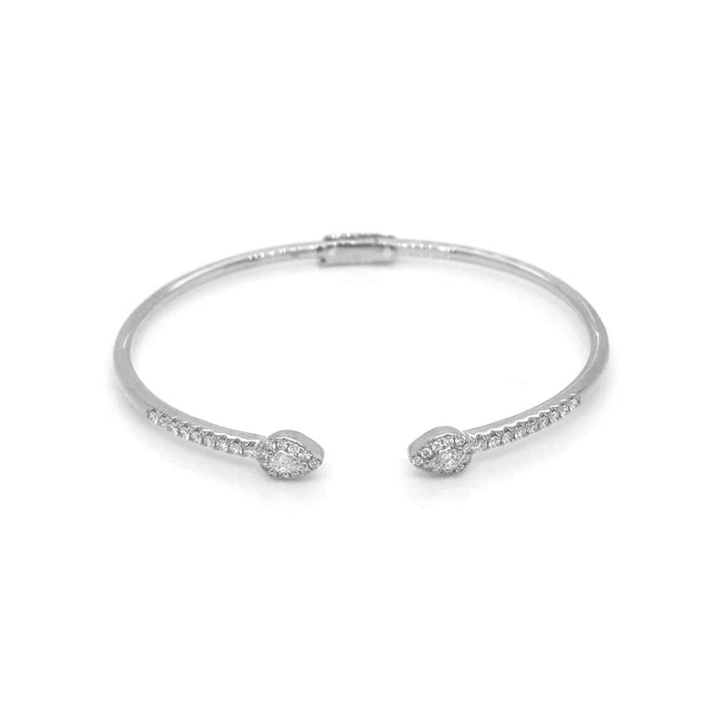 Shy Creation Diamond Open Bangle-Shy Creation Diamond Open Bangle - SC55022983ZS