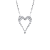 Shy Creation Diamond Open Heart Necklace-Shy Creation Diamond Open Heart Necklace - SC55020646