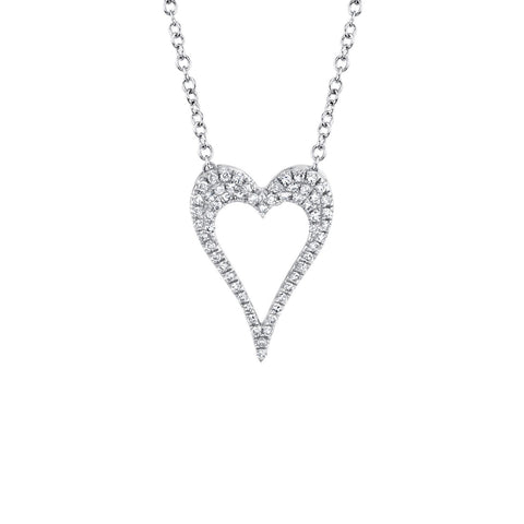 Shy Creation Diamond Open Heart Necklace-Shy Creation Diamond Open Heart Necklace - SC55020646