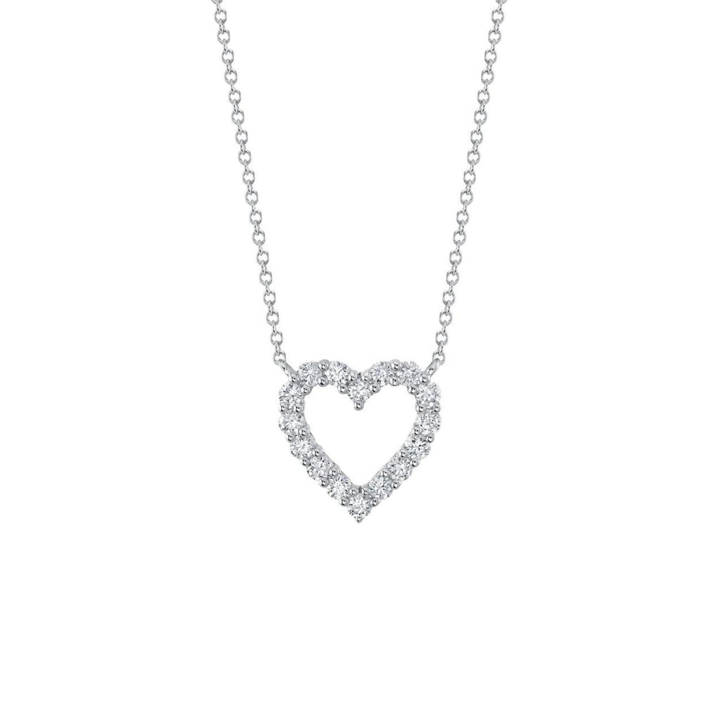 Shy Creation Diamond Open Heart Necklace - SC55023880