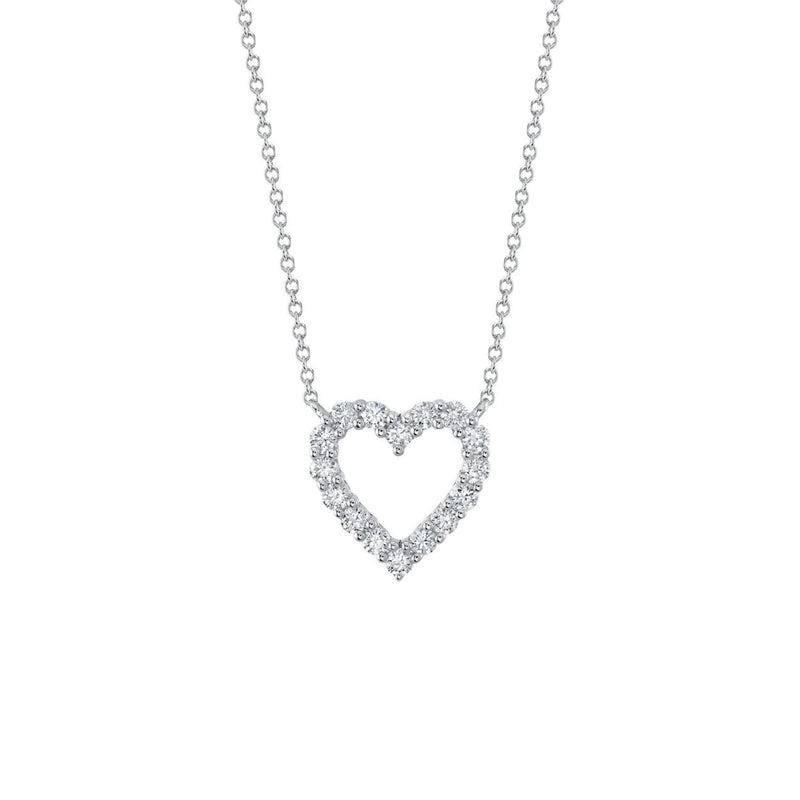 Shy Creation Diamond Open Heart Necklace 0.43 CT-Shy Creation Diamond Open Heart Necklace - SC55023880