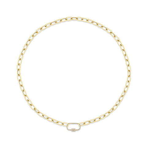 Shy Creation Diamond Paper Clip Necklace - SC55022706