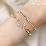 Shy Creation Diamond Paperclip Bracelet-Shy Creation Diamond Paperclip Bracelet - SC55022367