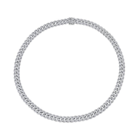 Shy Creation Diamond Pave Link Necklace-Shy Creation Diamond Pave Link Necklace - SC55021354Z22