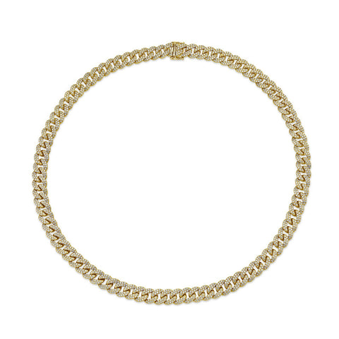 Shy Creation Diamond Pave Link Necklace - SC55021355