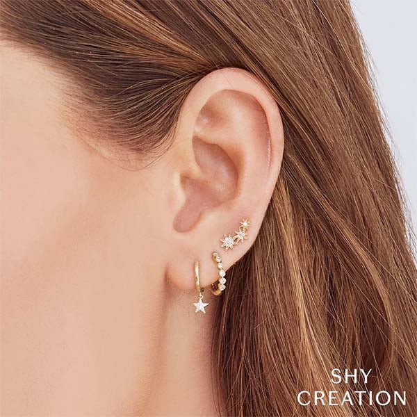 Shy Creation Diamond Star Climber Earrings - SC55006158