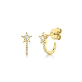 Shy Creation Diamond Star Earrings-Shy Creation Diamond Star Earrings - SC55004609 - Shy Creation Diamond Star Earrings in 14 karat yellow gold with diamonds.