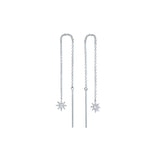 Shy Creation Diamond Star Threader Earrings-Shy Creation Diamond Star Threader Earrings - SC55005843