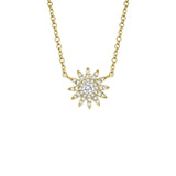 Shy Creation Diamond Starburst Necklace-Shy Creation Diamond Starburst Necklace in 14 karat yelow gold with diamonds.