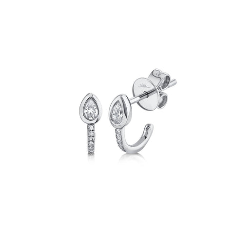 Shy Creation Diamond Huggie Earrings-Shy Creation Diamond Stud Earrings - SC55019563