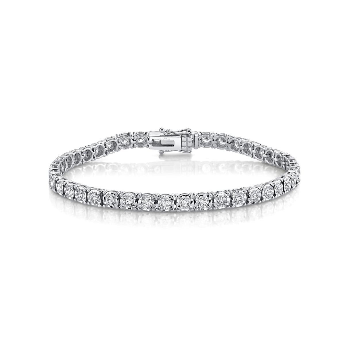 Shy Creation Diamond Tennis Bracelet in 14 karat white gold.