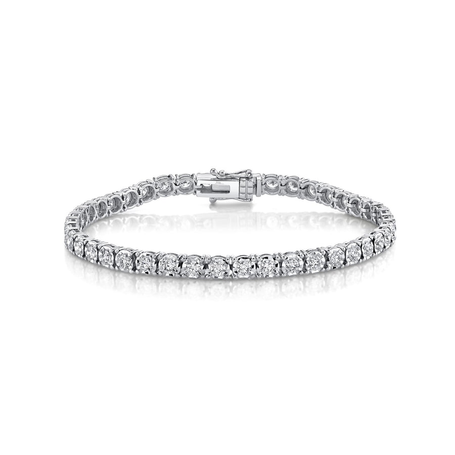 Shy Creation Diamond Tennis Bracelet in 14 karat white gold.