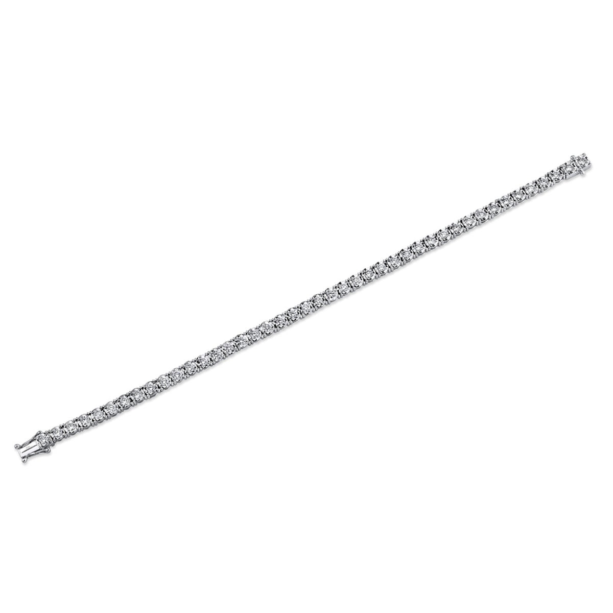 Shy Creation Diamond Tennis Bracelet in 14 karat white gold.