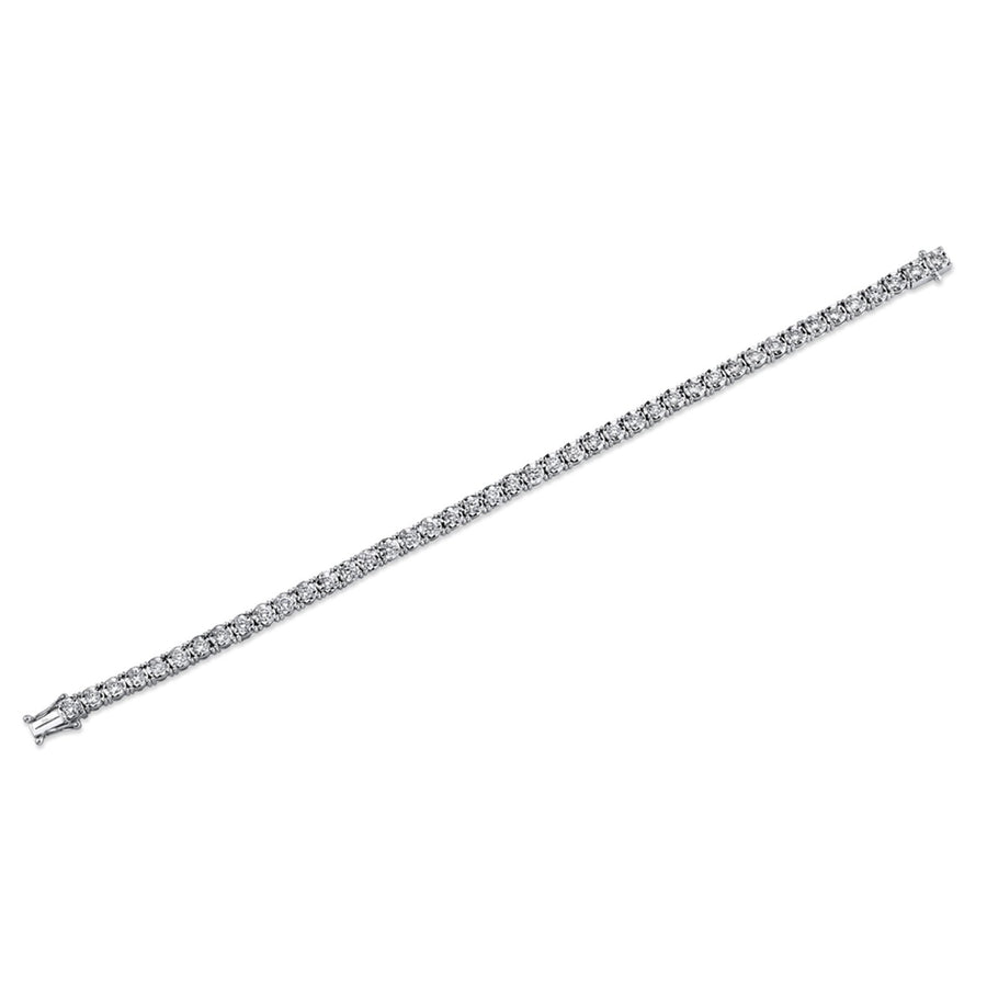 Shy Creation Diamond Tennis Bracelet in 14 karat white gold.