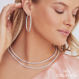 Shy Creation Diamond Tennis Necklace-Shy Creation Diamond Tennis Necklace - SC55004850