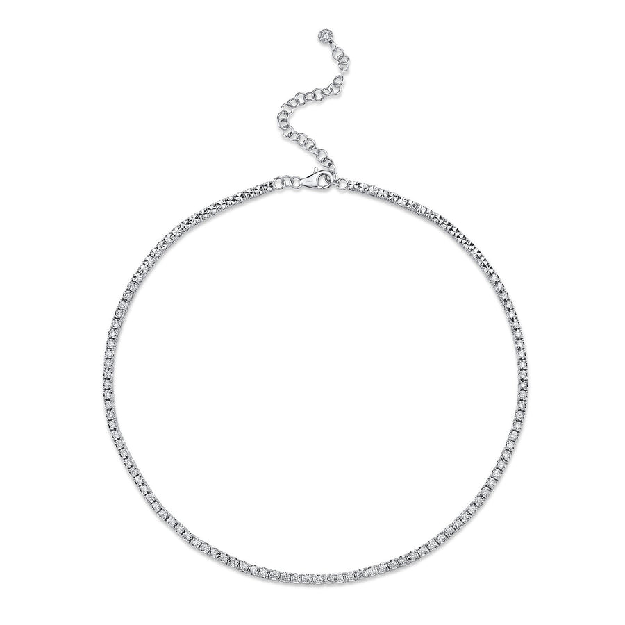 Shy Creation Diamond Tennis Necklace - SC55005146 - Shy Creation Diamond Tennis Necklace in 14 karat white gold with diamonds totaling 2.49 carats.
