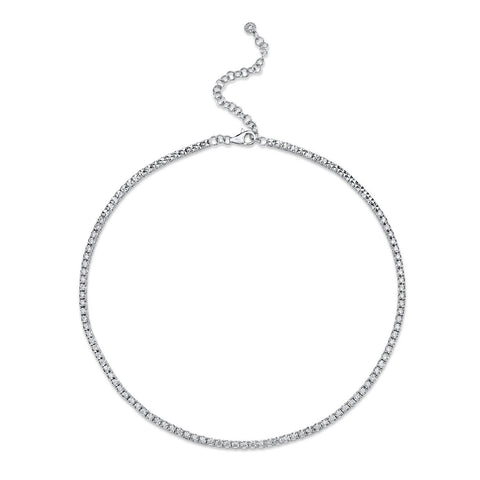 Shy Creation Diamond Tennis Necklace-Shy Creation Diamond Tennis Necklace - SC55005146 - Shy Creation Diamond Tennis Necklace in 14 karat white gold with diamonds totaling 2.49 carats.