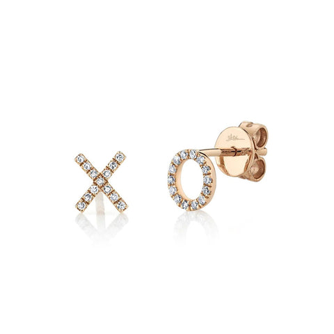 Shy Creation Diamond "XO" Stud Earrings - SC55001320