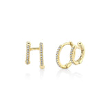 Shy Creation Double Huggie Diamond Earrings-Shy Creation Double Huggie Diamond Earrings - SC55005961V2