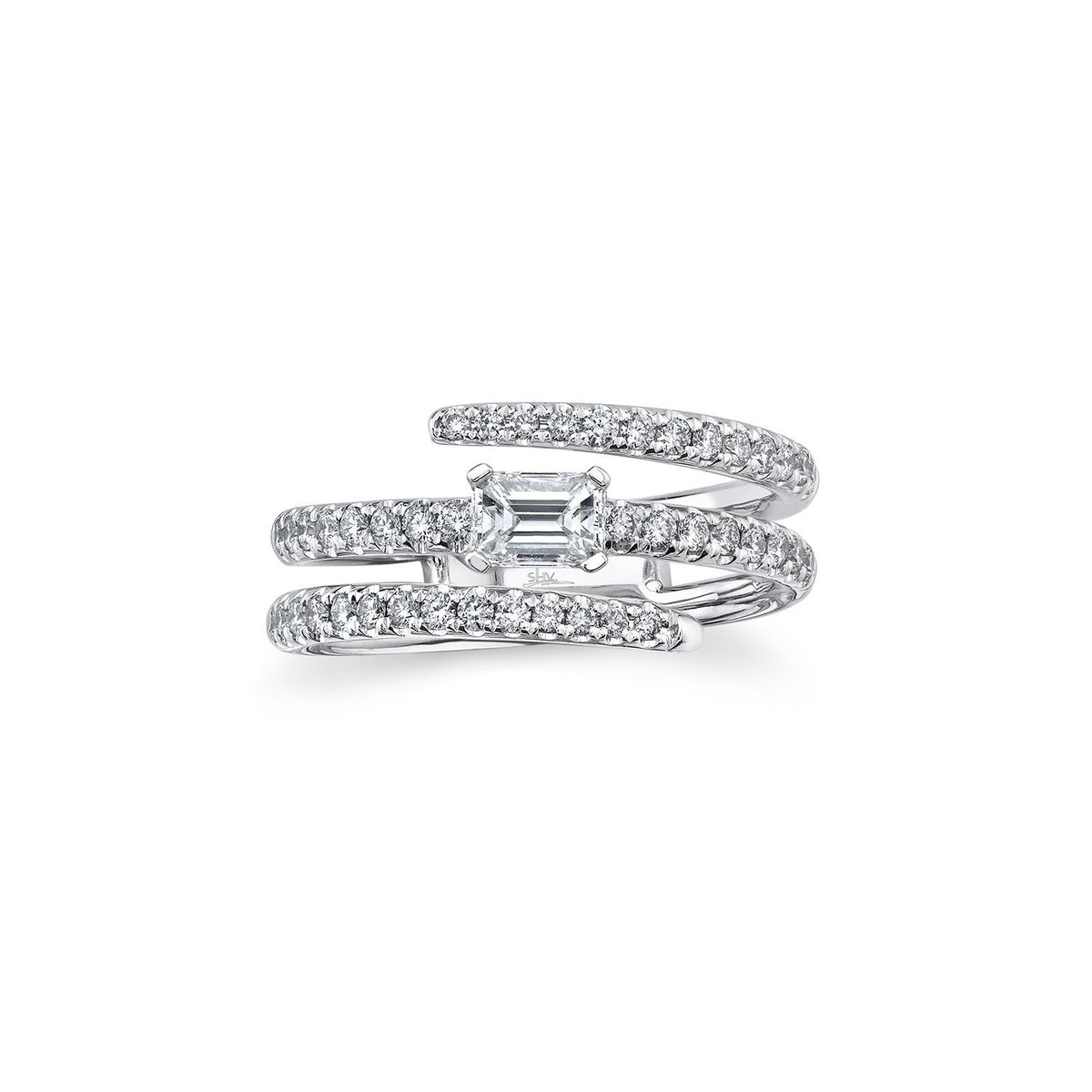 Shy Creation Emerald Diamond Coil Ring - SC22007591