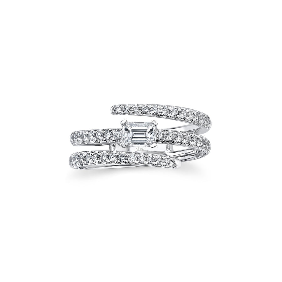 Shy Creation Emerald Diamond Coil Ring - SC22007591