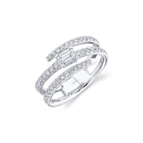 Shy Creation Emerald Diamond Coil Ring-Shy Creation Emerald Diamond Coil Ring - SC22007591