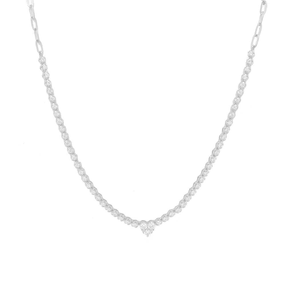 Shy Creation Heart Paper Clip Necklace - SC55023444V2