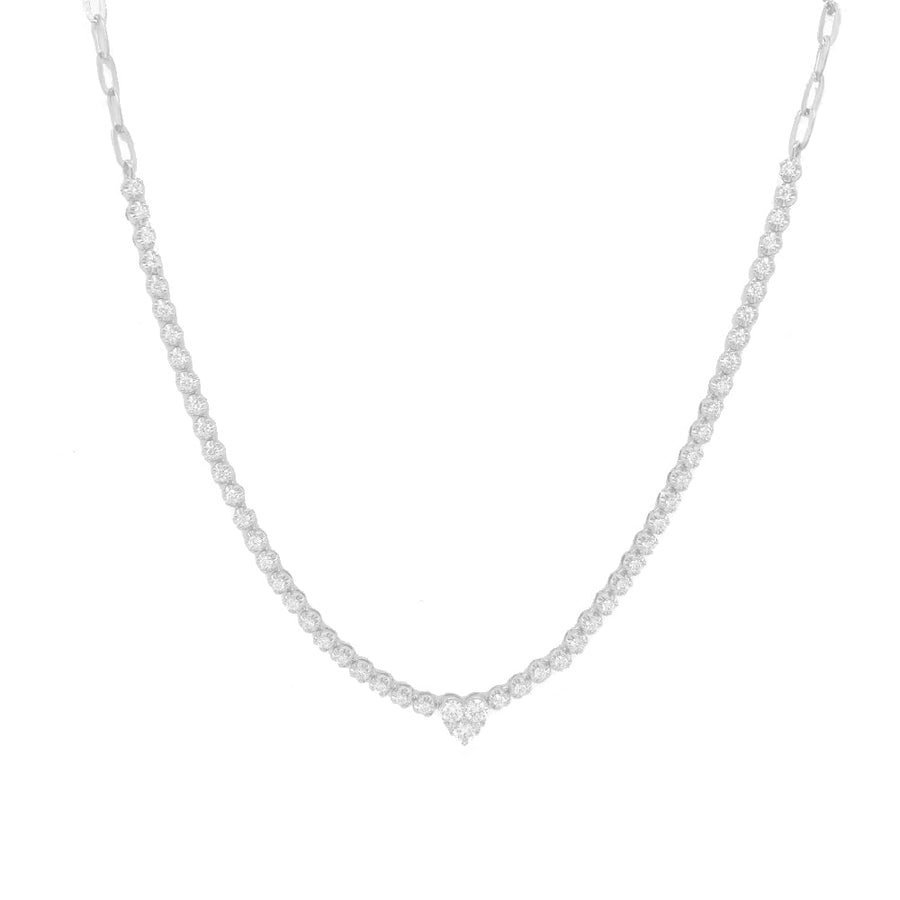 Shy Creation Heart Paper Clip Necklace - SC55023444V2