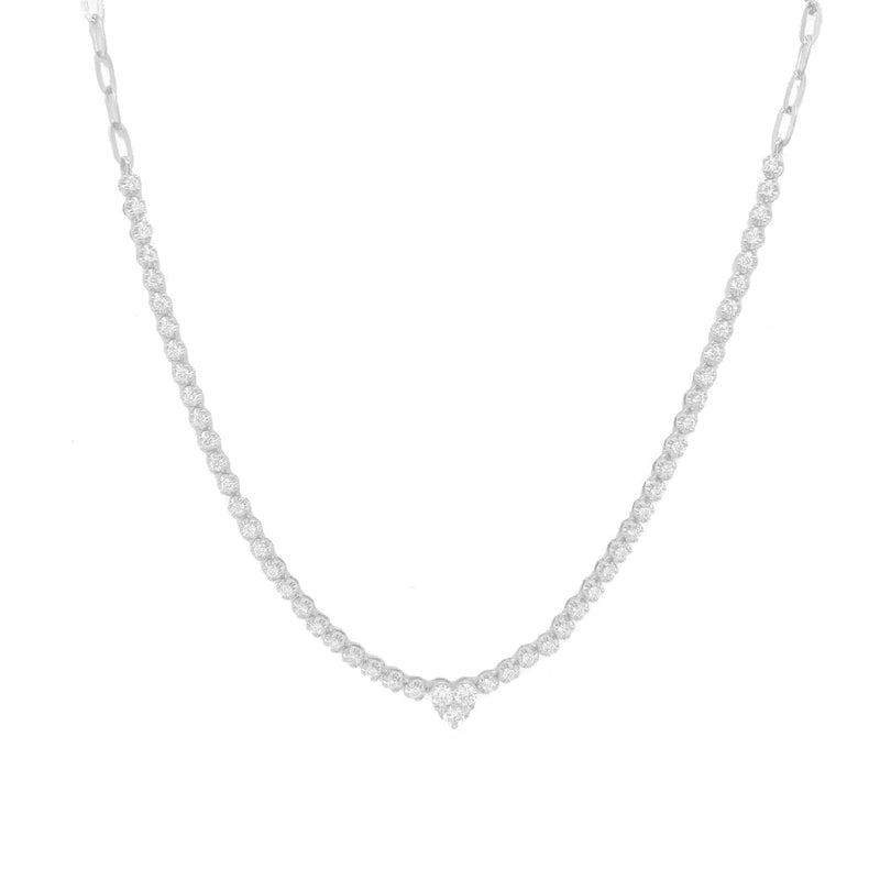 Shy Creation Heart Paper Clip Necklace 0.96 CT-Shy Creation Heart Paper Clip Necklace - SC55023444V2