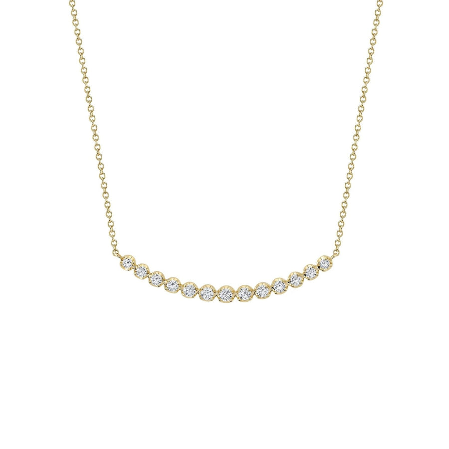 Shy Creation Diamond Crown Setting Necklace in 14 karat yellow gold with diamonds totaling 0.91 carats.