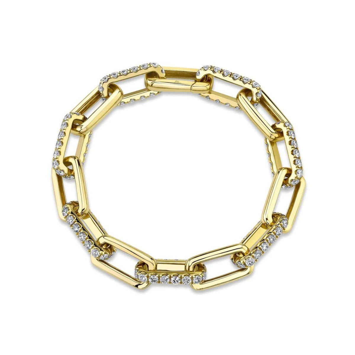 Shy Creation Kate Diamond Paper Clip Link Bracelet - SC55021382Z7 - Shy Creation Diamond Paper Clip Link Bracelet in 14 karat yellow gold.
